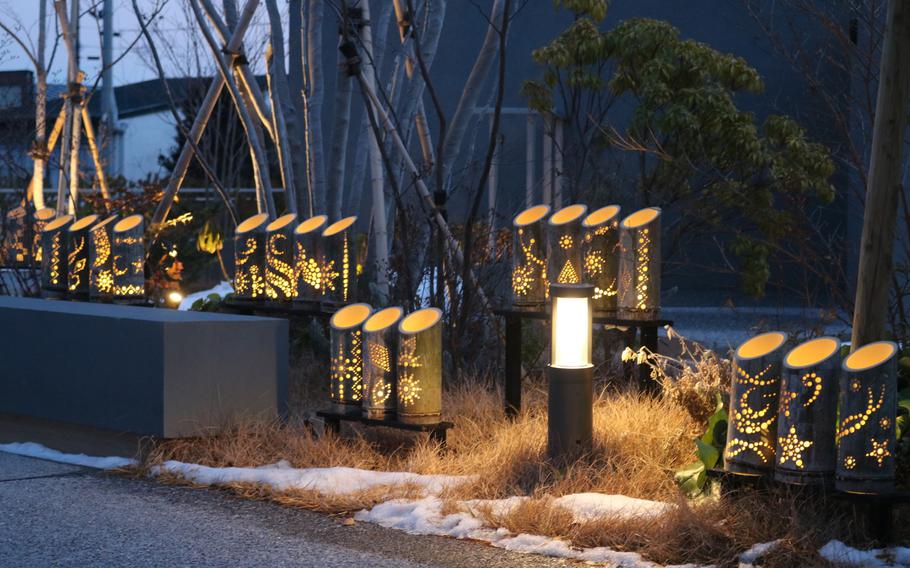 Bamboo illuminations in the evening.